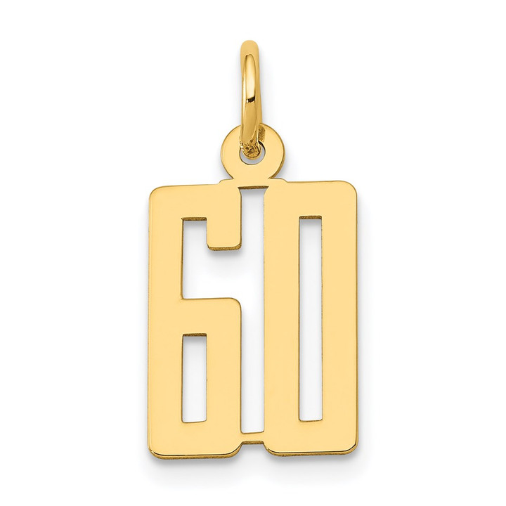 14k Small Elongated Number 60 Charm LES60