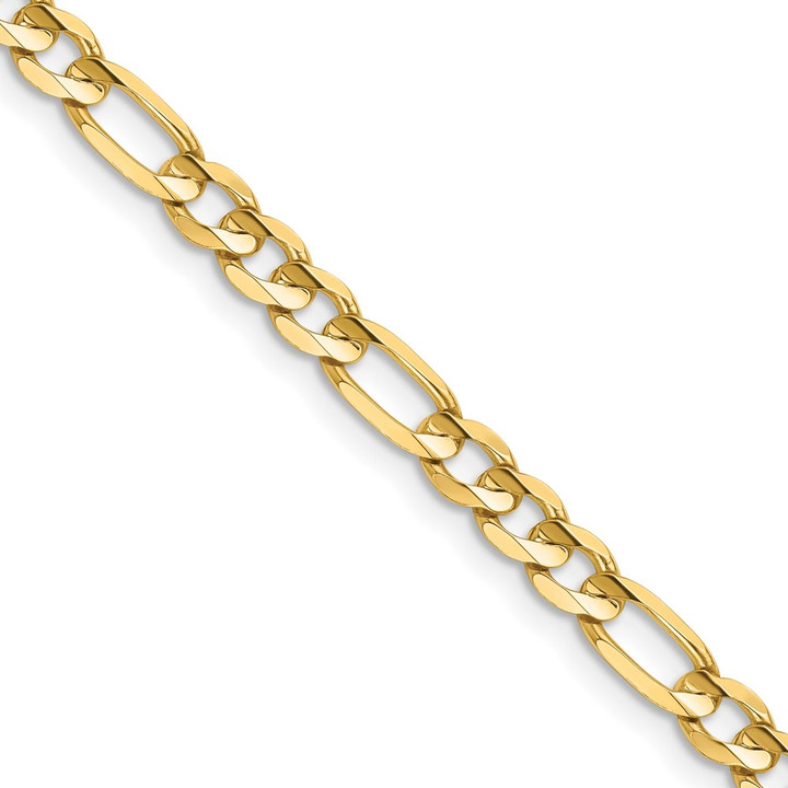 14K 18 inch 4.5mm Concave Open Figaro with Lobster Clasp Chain LFG120-18