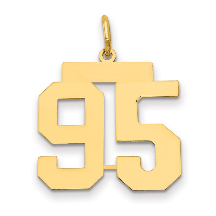14k Medium Polished Number 95 Charm LM95