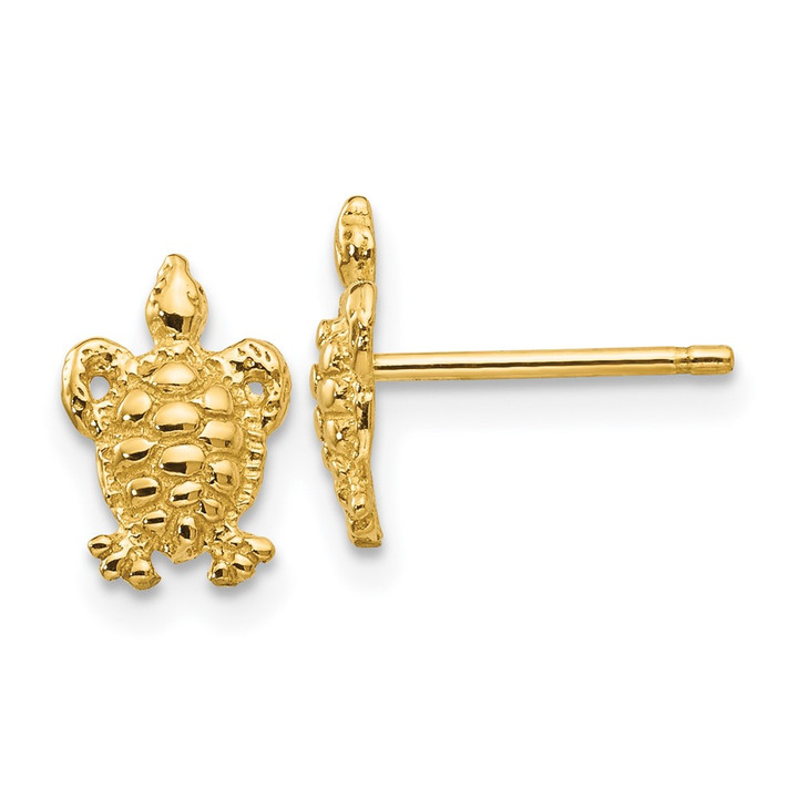14K Mini Turtle Post Earrings K4438