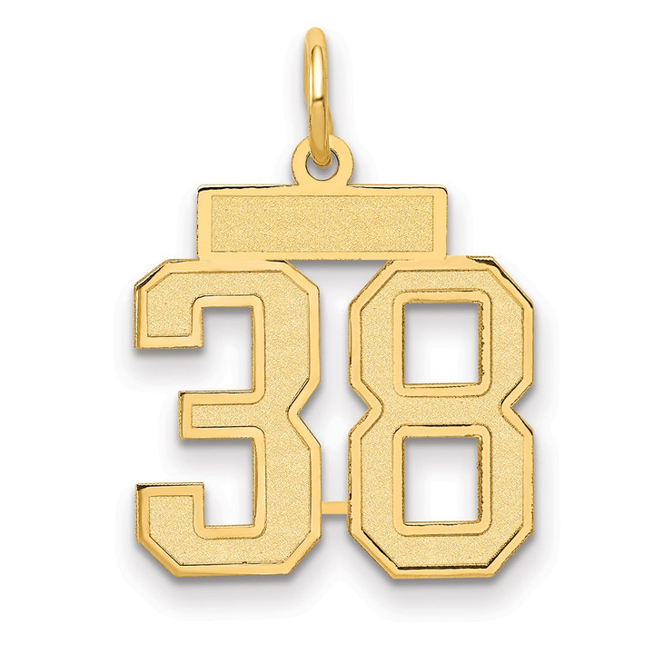 14k Small Satin Number 38 Charm LSS38