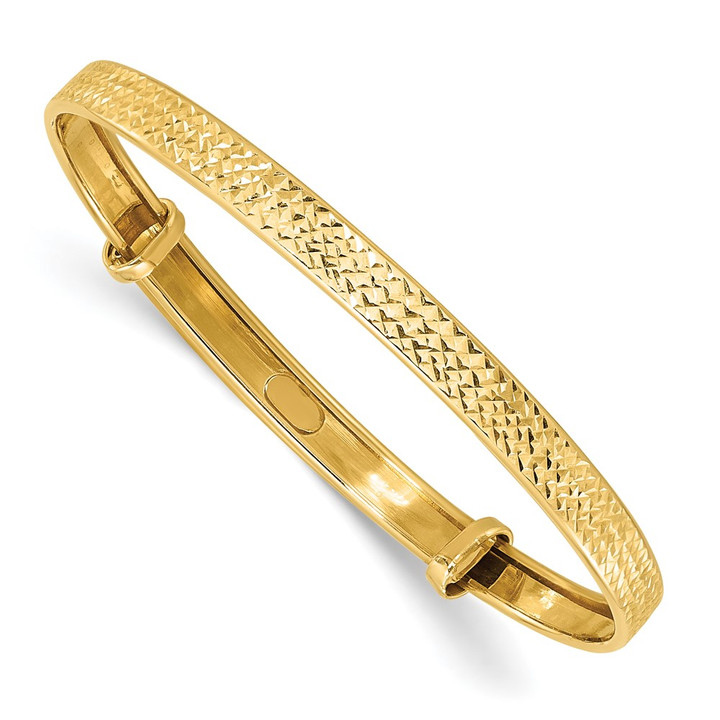 14K Polished Diamond-cut flexible Baby Bangle GK1164