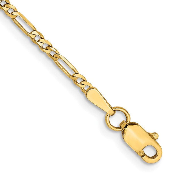 14K 7 inch 1.8mm Flat Figaro with Lobster Clasp Bracelet FFL050-7