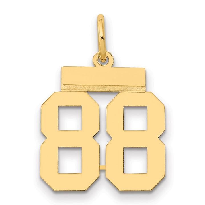 14k Small Polished Number 88 Charm LS88
