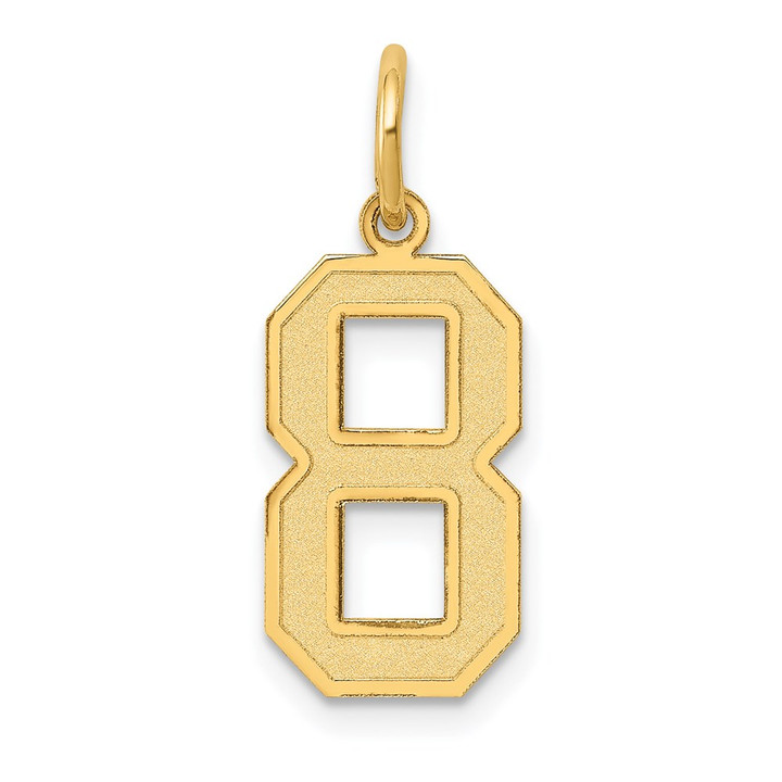 14k Medium Satin Number 8 Charm LSM08