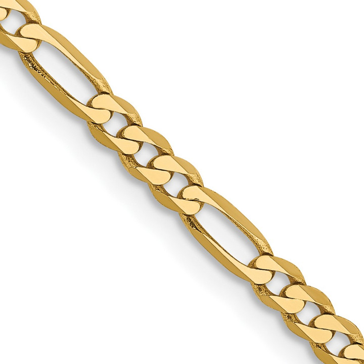 14K 30 inch 2.75mm Flat Figaro with Lobster Clasp Chain FFL070-30
