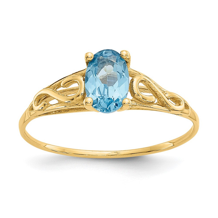 14k Madi K Synthetic Blue Zircon Ring GK286