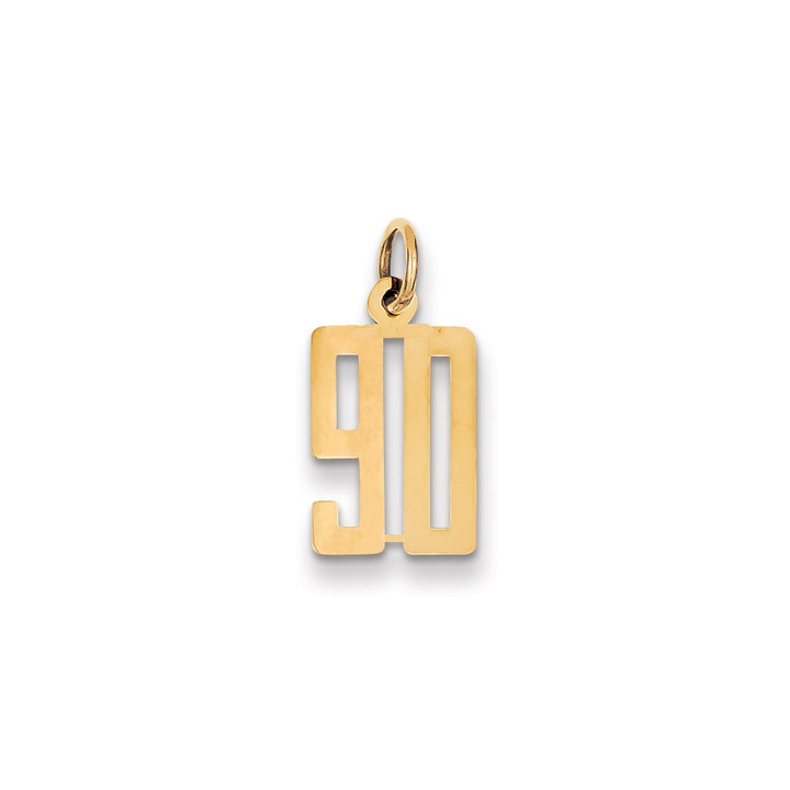 14k Small Elongated Number 90 Charm LES90