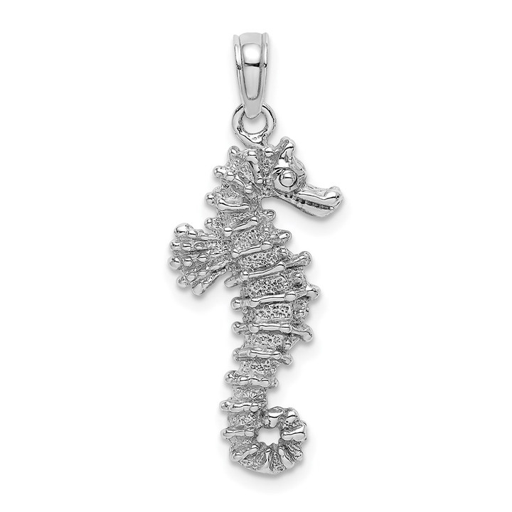 14K White Gold 3-D Seahorse Charm K2983W