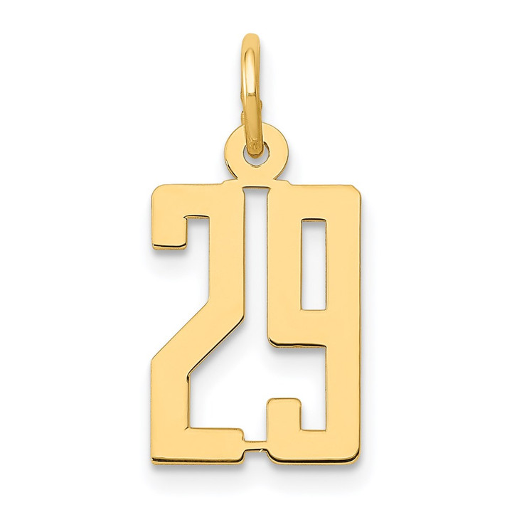 14k Small Elongated Number 29 Charm LES29