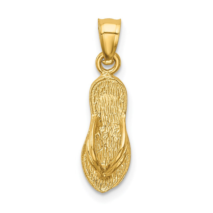 14k  3D Polished And Textured Flip Flop Pendant K6085