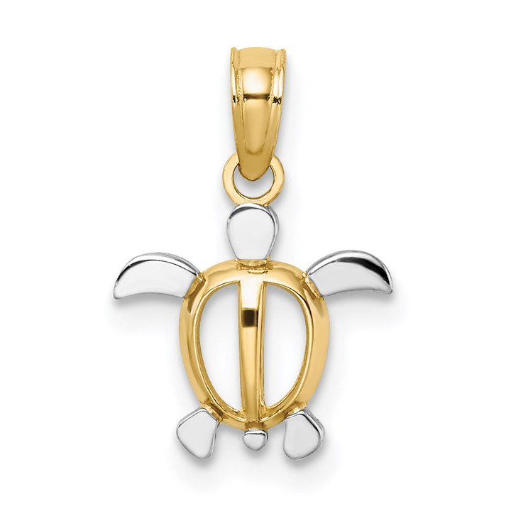 14K with White Rhodium Sea Turtle Charm K9499
