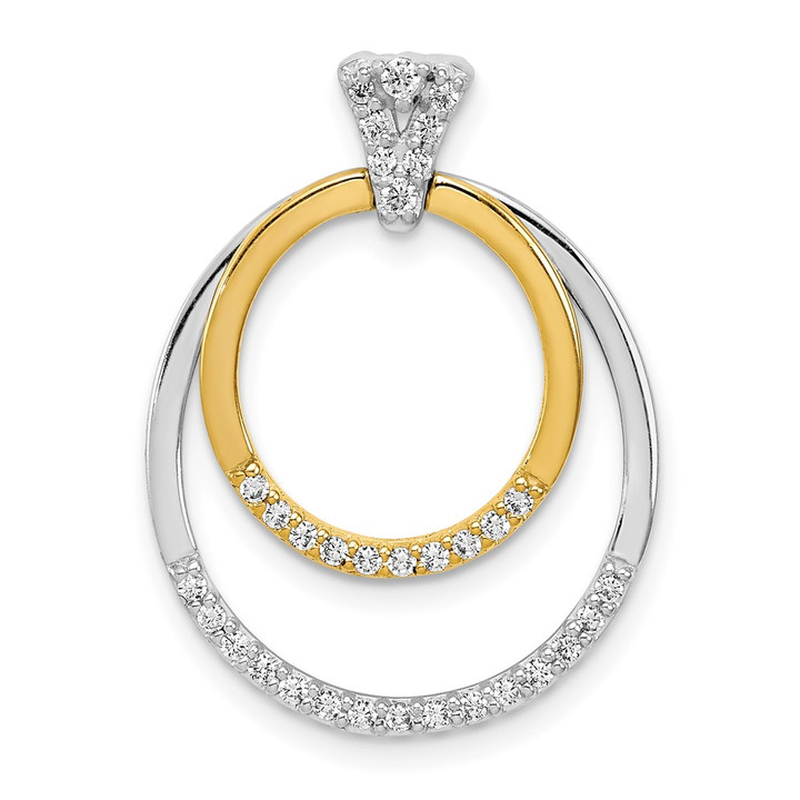 14K Two-Tone Lab Grown Diamond VS/SI FGH Fancy Circle Pendant PM3823-025-YWLG