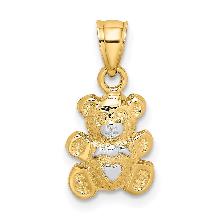 14k w/Rhodium Teddy Bear Charm K9004