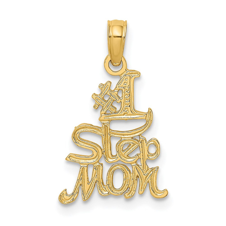 14K Polished Engraved #1 STEP MOM Charm K8854