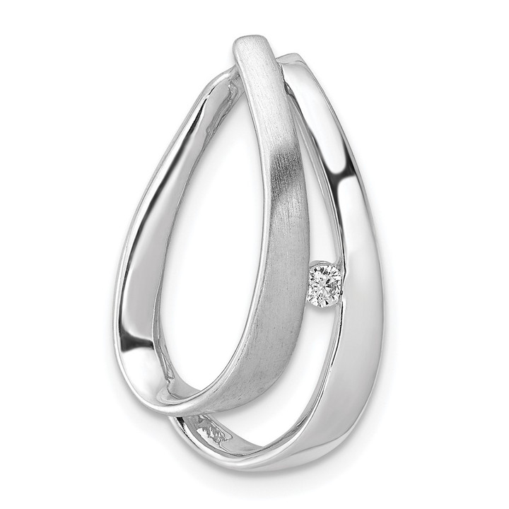 14k White Gold 1/20ct. Diamond Double Teardrop Slide PM4707-004-WA