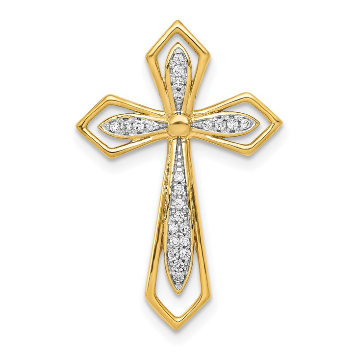 14k 1/15ct. Diamond Cross Chain Slide PM5089-008-YA