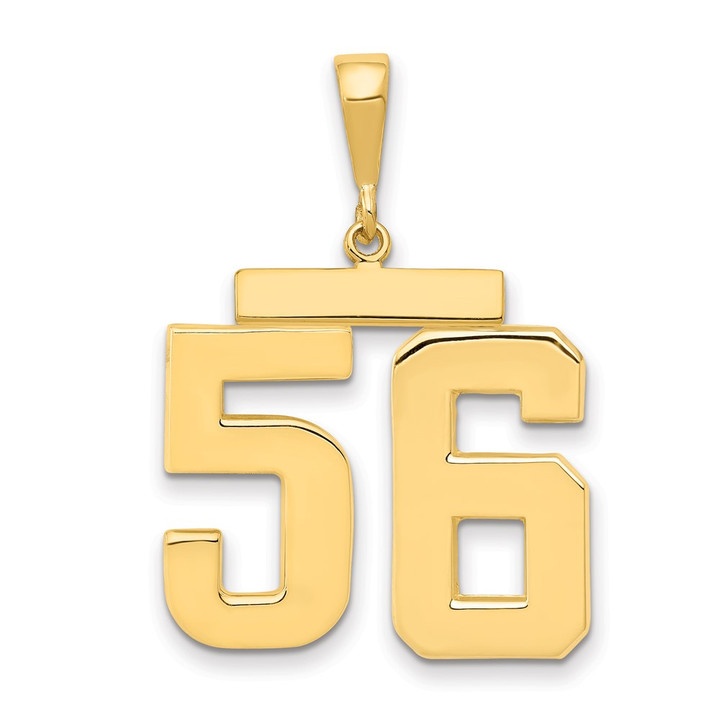14k Large Polished Number 56 Charm LP56