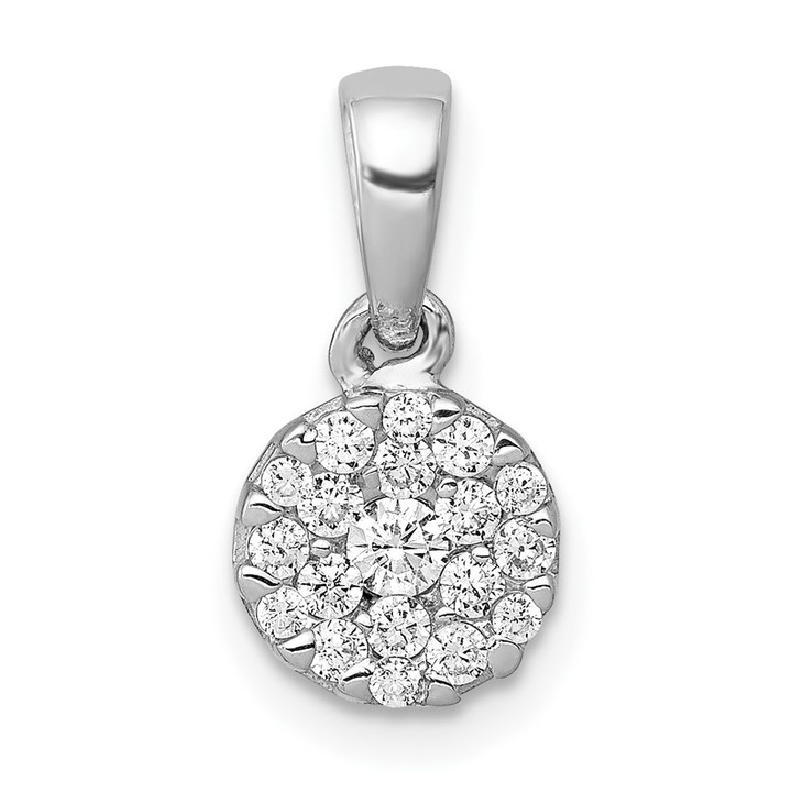 14K White Gold Lab Grown VS/SI FGH Dia Circle Cluster Pendant PM4749-025-WLG