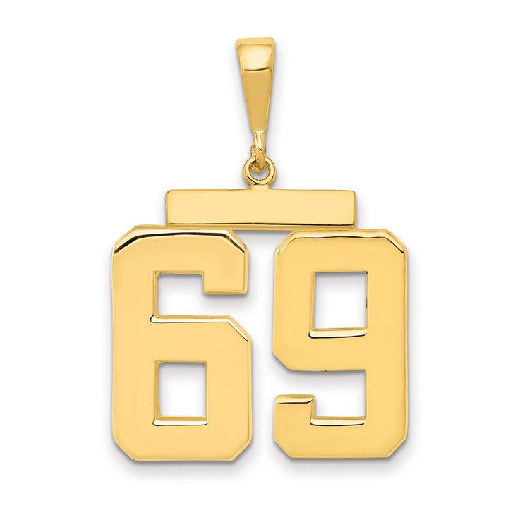14k Large Polished Number 69 Charm LP69