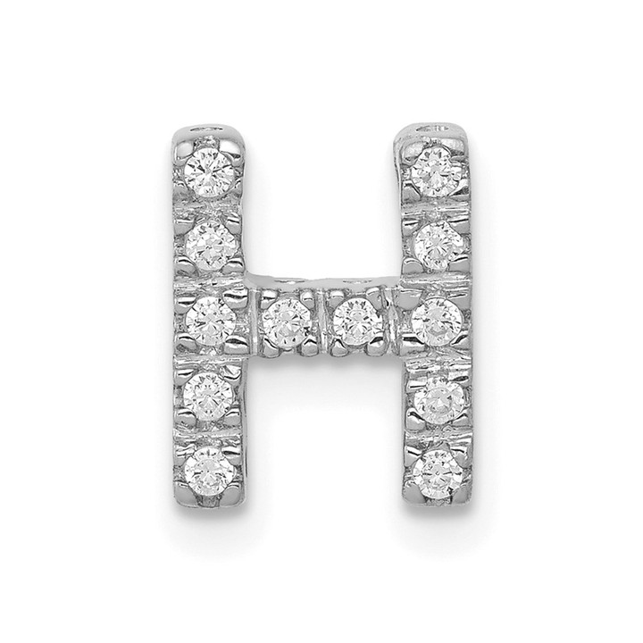14K  White Gold Diamond Letter H Initial Charm PM5221H-013-WA