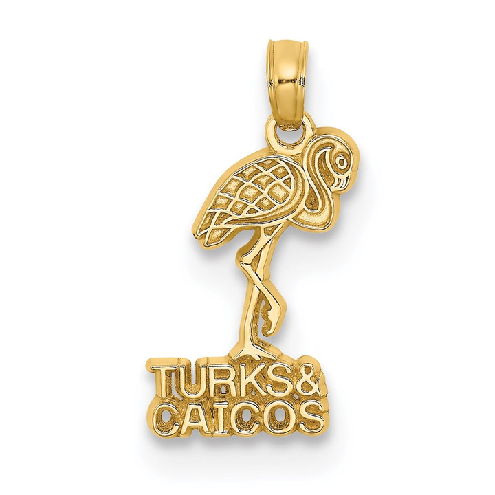 14K TURKS AND CAICOS Flamingo Charm K8032