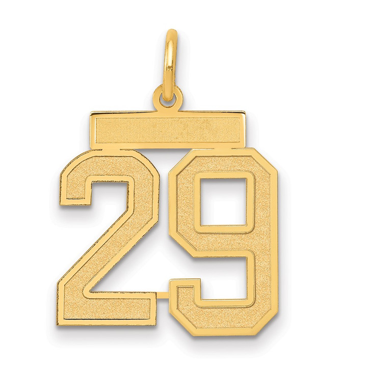 14k Medium Satin Number 29 Charm LSM29