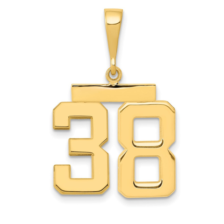 14k Medium Polished Number 38 Charm MP38