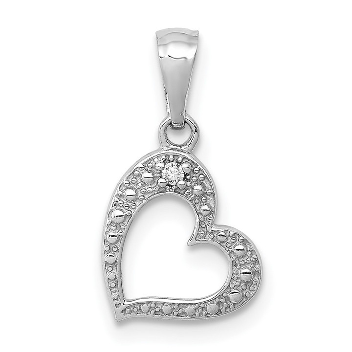 14k White Gold .01ct. Diamond Heart Pendant PM4859-001-WA