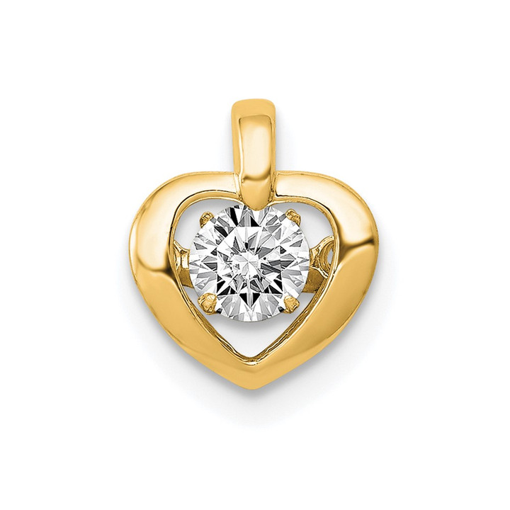 14K Lab Grown Diamond VS/SI FGH Heart Pendant PM4833-025-YLG