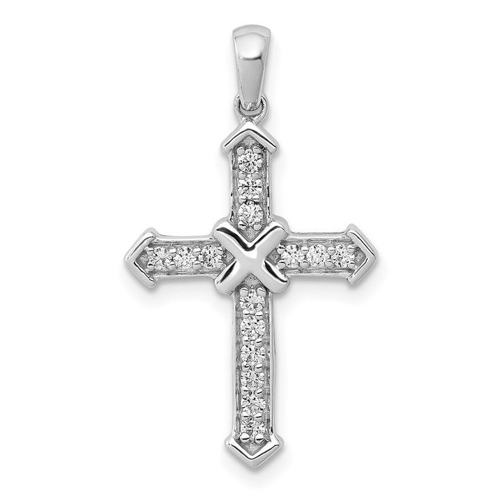 14k White Gold Passion Diamond Cross Pendant PM5064-020-WA