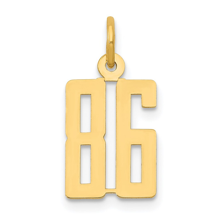 14k Small Elongated Number 86 Charm LES86