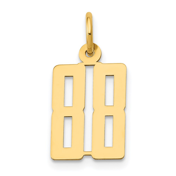14k Small Elongated Number 88 Charm LES88