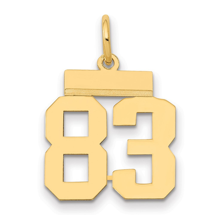 14k Small Polished Number 83 Charm LS83