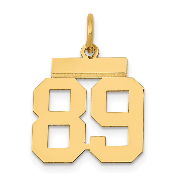 14k Small Polished Number 89 Charm LS89