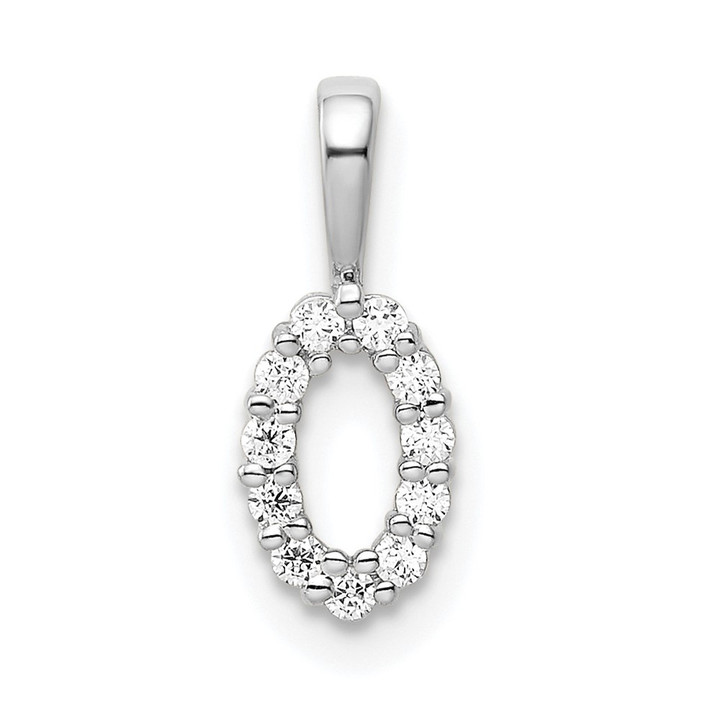 14k White Gold Diamond Number 0 Pendant PM8369-0-011-WA