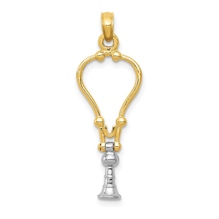14k Two-Tone 3-D Stethoscope Pendant K918