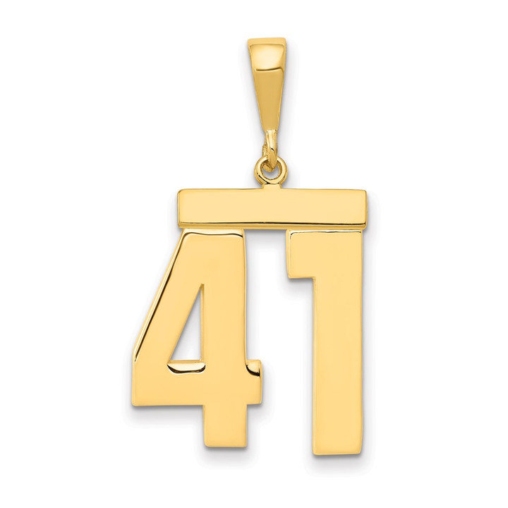 14k Large Polished Number 41 Charm LP41