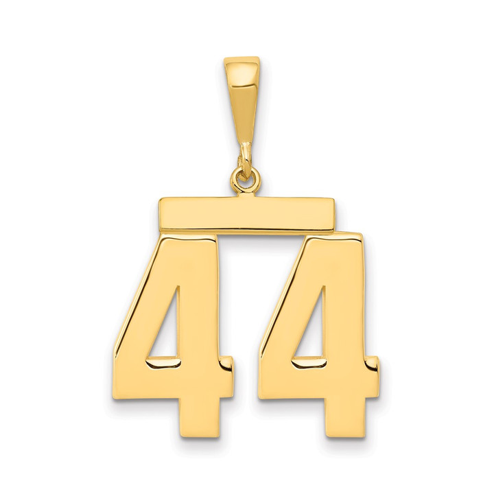 14k Large Polished Number 44 Charm LP44