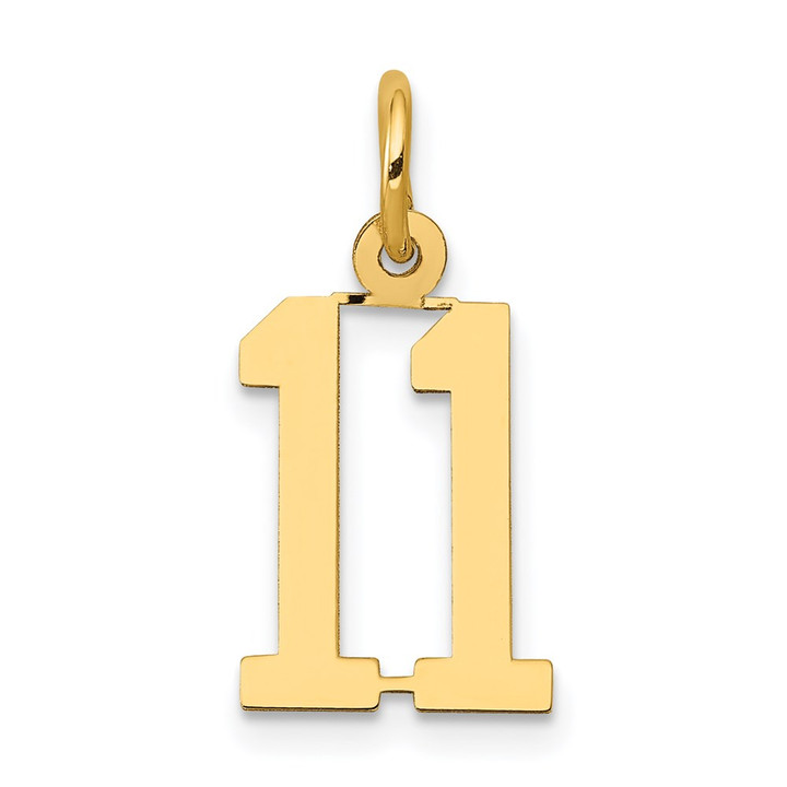 14k Small Elongated Number 11 Charm LES11