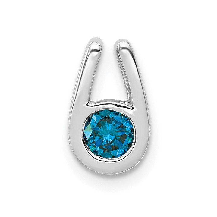 14k White Gold 1/4ct. Blue Diamond Chain Slide PM4725-BD-025-WA