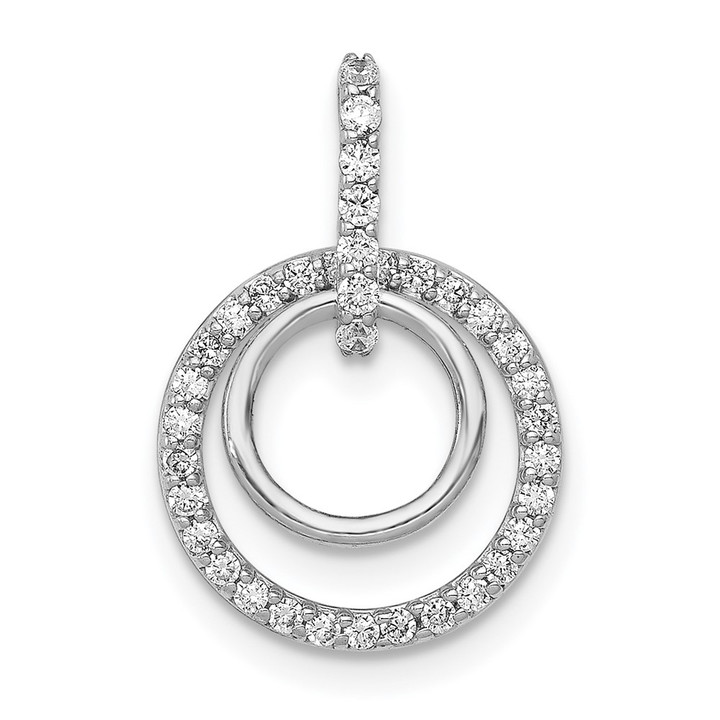14k White Gold 1/4ct. Diamond Double Circle Dangle Pendant PM4727-025-WA