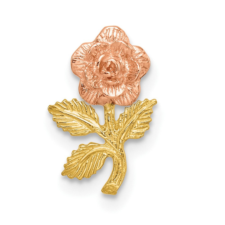 14k Two-tone Textured Rose Slide Pendant K9183