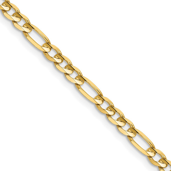 14K 30 inch 4mm Concave Open Figaro with Lobster Clasp Chain LFG100-30