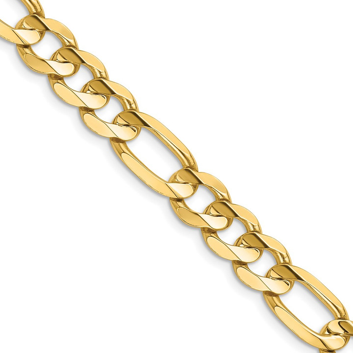 14K 22 inch 8.75mm Concave Open Figaro with Lobster Clasp Chain LFG220-22