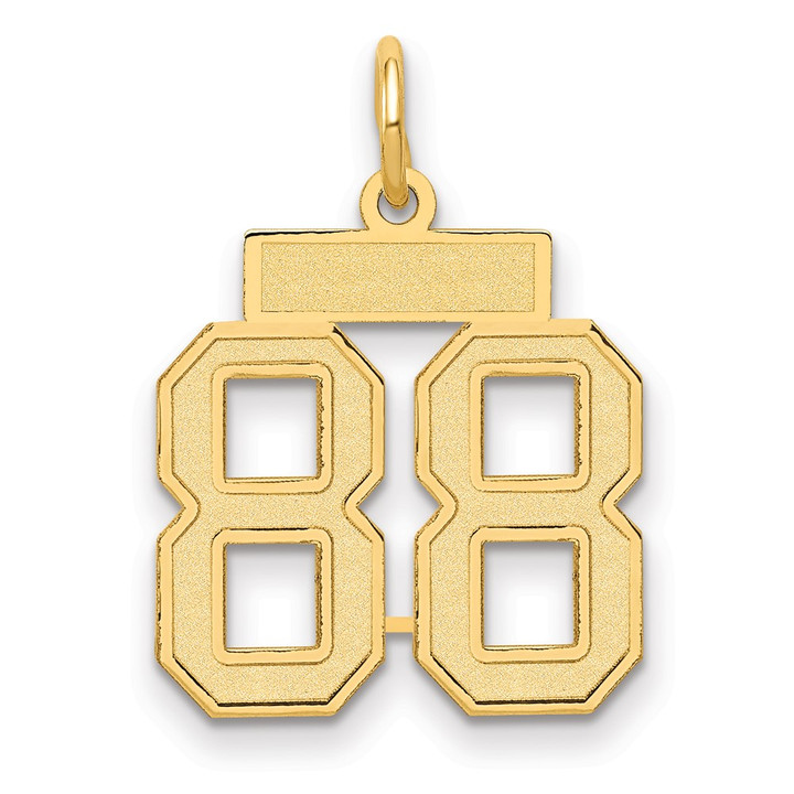 14k Small Satin Number 88 Charm LSS88