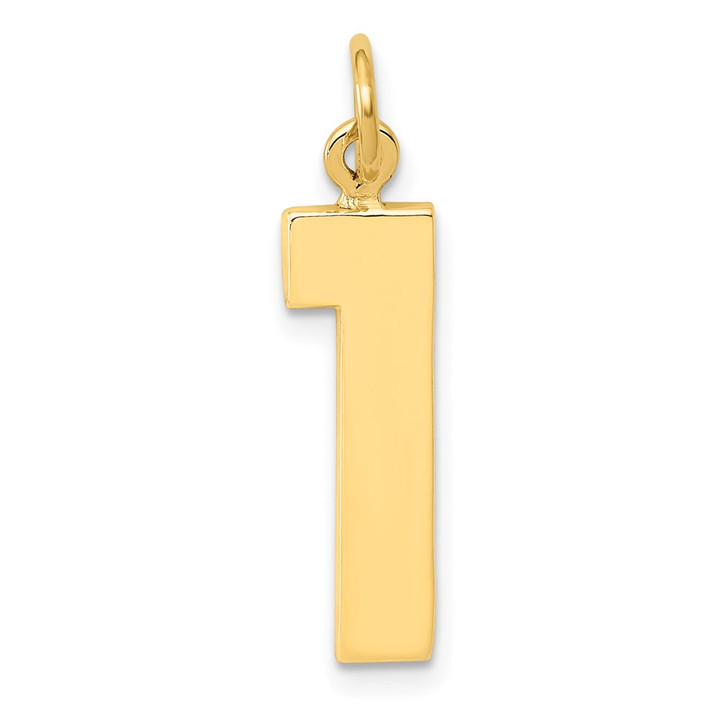 14k  Large Polished Number 1 Charm LP01