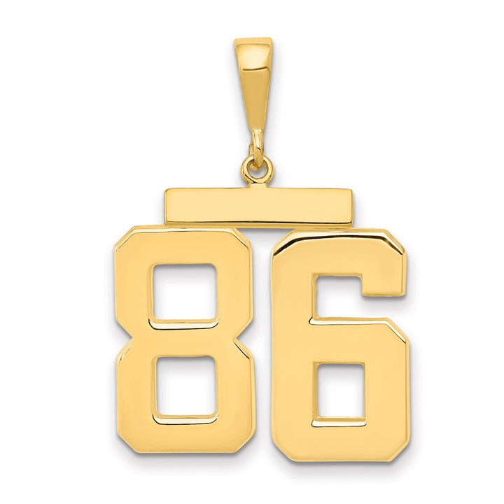 14k Large Polished Number 86 Charm LP86