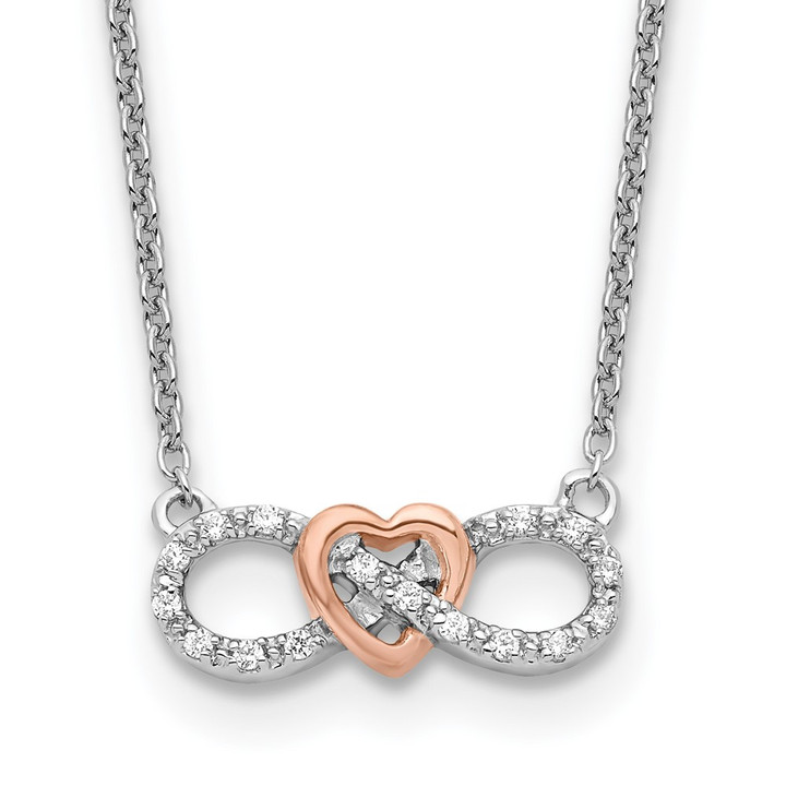 14K Two-Tone Lab Grown VS/SI FGH Dia Heart Infinity Necklace PM4427-008-WRLG-18