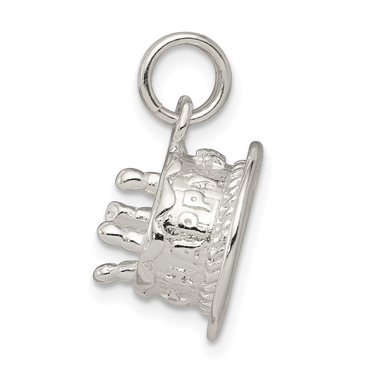 Sterling Silver Happy Birthday Cake Charm QC4600